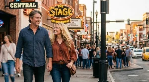 A couple walking the historic streets of nashville. (Generated with AI)