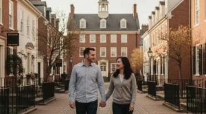 A couple exploring richmond town in new york city. (Generated with AI)
