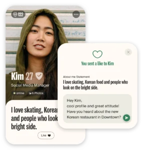 Example first message when starting Japanese dating on eharmony