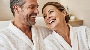 A couple enjoying a day at the spa. (Generated with AI)