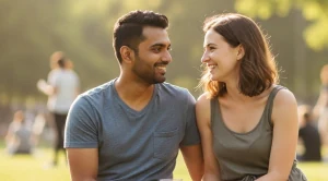 A couple sitting together in military park in Newark. (Generated with AI)